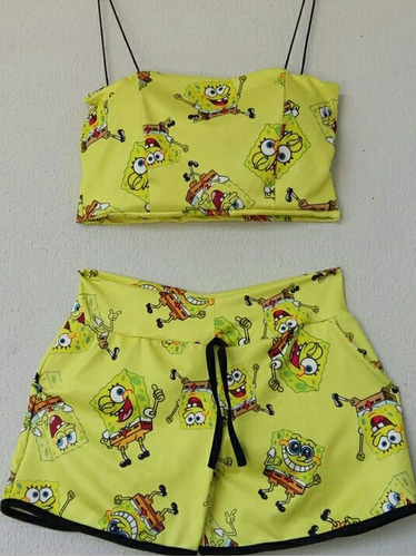 conjunto de roupa do bob esponja