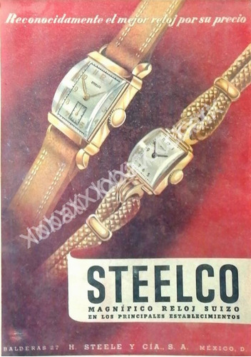 Cartel Relojes Steelco 1953 Importadora H. Steele & Cia 51