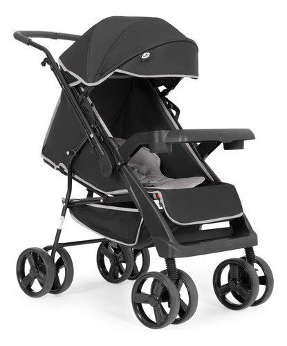 Carrinho De Bebê 2x1 Tutti Baby Joy Ll Preto Com Cinza