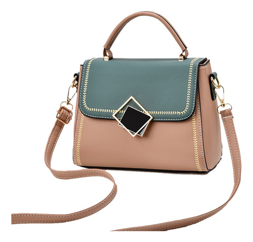 Bolso Bandolera De Material Pu Para Mujer, Color Caqui