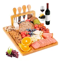 Comprar Tabla Para Quesos De Bambú Tabla Para Picar Con 4 Cuchillos