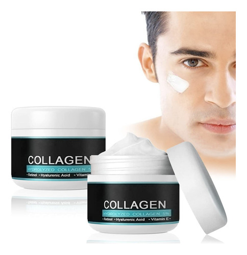 Kit 2 Creme Anti Idade P/ Homem Com Colageno Vitamina 50g