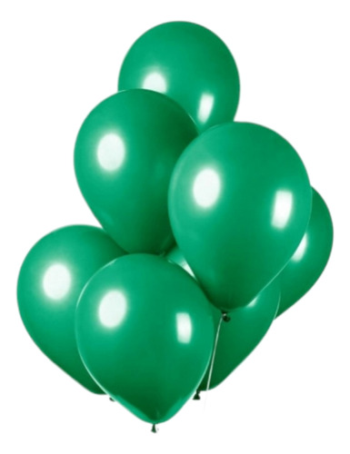 Globos Verde Oscuro Perlado Cumpleaños X 20u