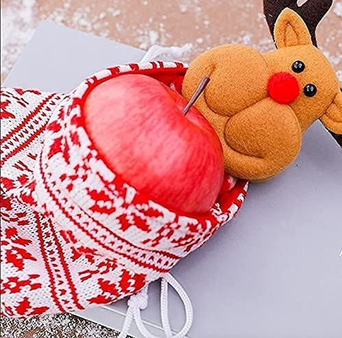 . A Cb W 4pcs Bolsa De Dulces De Regalo Con Cordón Navidad
