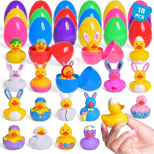 18pcs Huevos De Pascua Precargados Con Patos De Juguete De P