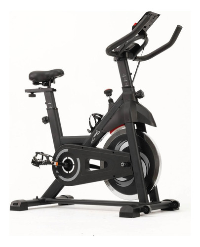 Bicicleta Estática Spinning Profesional Gimnasio 15kg Monito Color Negro