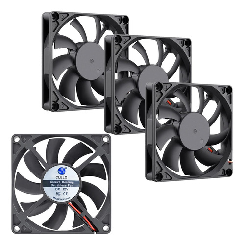 Paquete De 4 Ventiladores , Rodamientos De Manga De 12 V Cc.