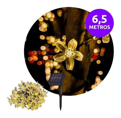 Imagen 1 de 10 de 6,5 Mts Luces Guirnalda Interior/exterior Led Flor