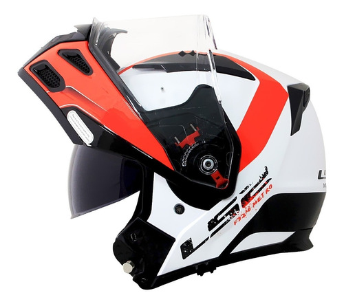 Capacete Ls2 Articulado Metro Ff324 Rapid Evo Viseira Solar