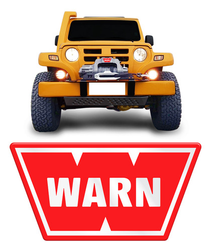 Emblema Logo Warn Troller Vermelho Dianteiro Resinado