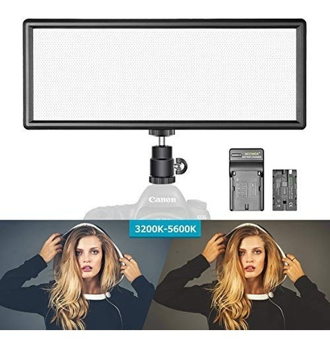 Luz De Video Led Dimmable Bicolor Super Delgada, Con Pantall