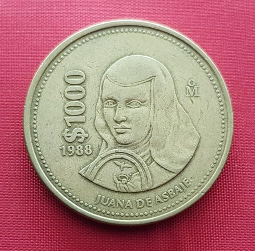 Moneda 1000 Pesos Sor Juana Bronce Usada