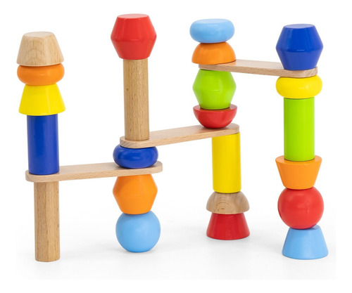 Bloques De Construcción De Madera Montessori