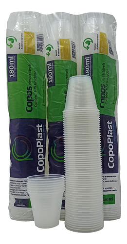 Kit Ml Copo 250 Ml Branco Ps Descartável 10 Pct C/100