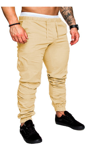 Pantalón Jogger Elastizado Hombre Chupín Bolsillos Bengalina