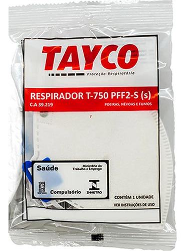 Máscara Respiratória Proteção N95 Pff2s Branco 100 Unida