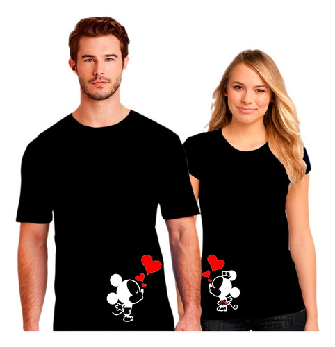 Par De Poleras Pololos/novios/enamorados Amor Mouse 