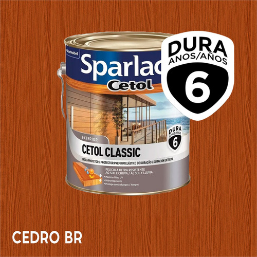 Verniz Sparlack Cetol Classic Brilhante 3,6l - Cores Cor Cedro