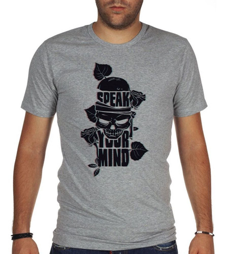 Remera De Hombre Calavera Speak Your Mind