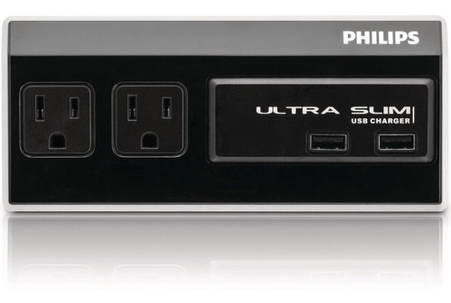 Multitoma Ultradelgado Philips Sps6020c Con 2 Cargadores Usb