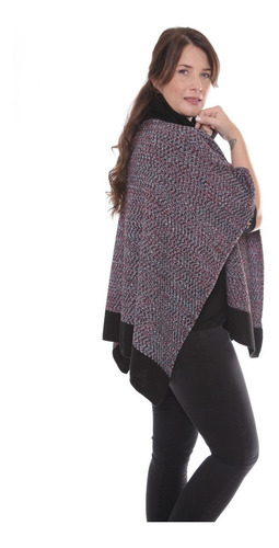 Poncho Mujer Invierno Con Cuello Polera Premium 3421