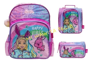 Pack Mochila Barbie Happy Oficio Lonchera Cartuchera