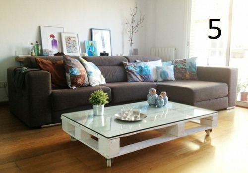 Mesa Ratona Pallet C/ruedas Y Vidrio + Envios