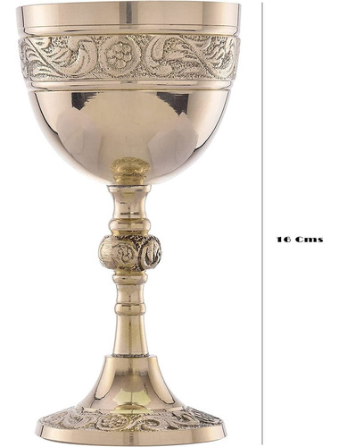 Copa Kidush Judaica Vintage Dorado Medieval Gótica