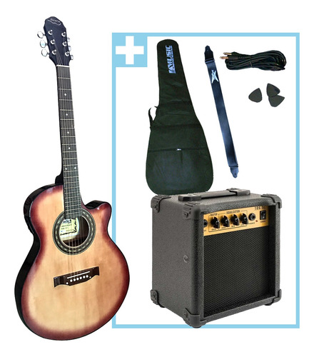 Combo Guitarra Electroacustica Gracia 300tvd + Ampli 10w