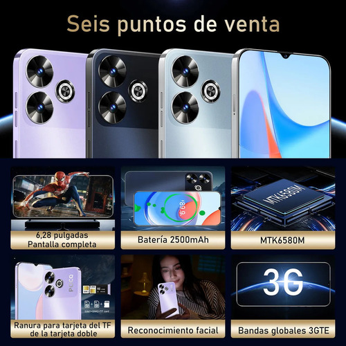 Teléfonos Inteligentes Android M6 Plus 6.26 En Ram2gb Y Rom16gb