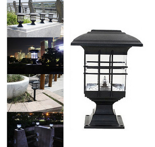 Pilar Solar Faros 3 Led Columna Tapa Focos Exterior