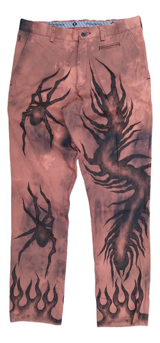 Pantalon Poison Centipede Gabardina Acid Aesthetic Pintado