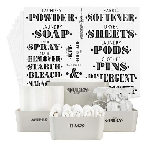 138 Laundry Room Labels For Containers  Preprinted Bold...