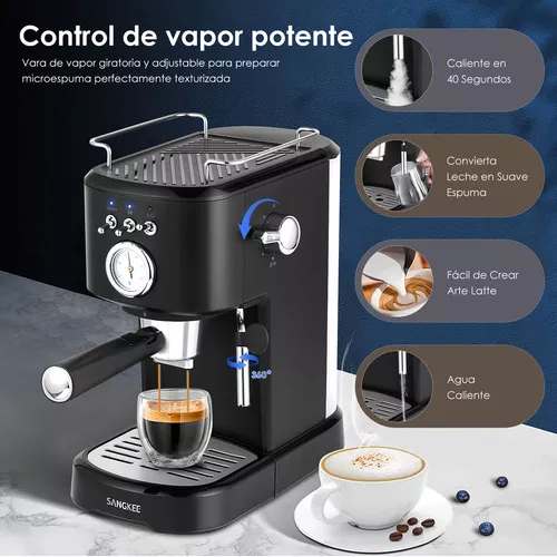 Máquinas de café expreso de 20 bares, máquina de café para el hogar con  espumador de leche, máquina de café compacta para café con leche,  macchiato