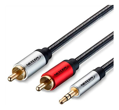 Cable De Audio Plug 3.5mm A 2 Rca Macho 1.8 Metros Netcom