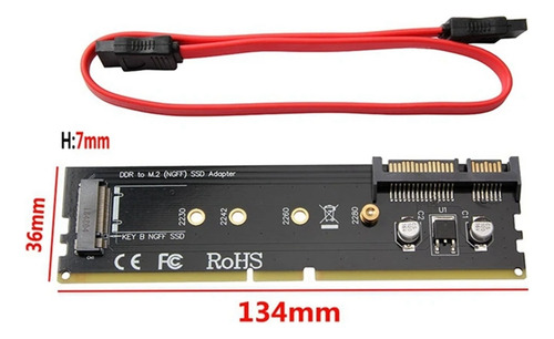 Adaptador Ddr3 Ddr4 Ddr2 A M2 Ssd Tarjeta Elevadora M.2 Ngff