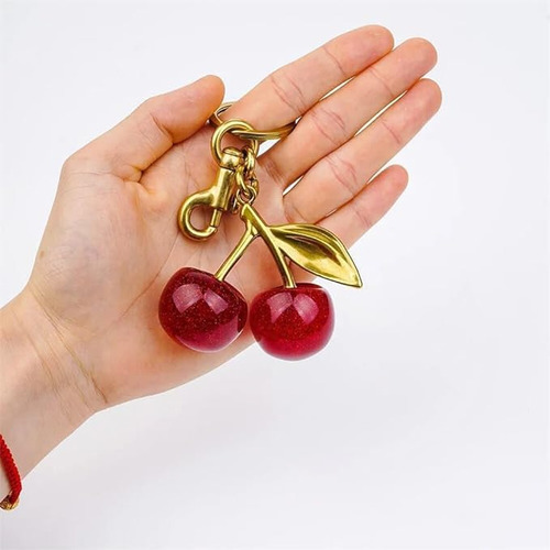 Sjx Llavero Cerezas,abalorio Para Bolsa Cereza,llaveros