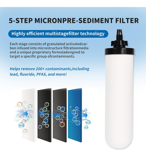 2 Velas De Filtro De Agua De Cerámica De 10 Pulgadas, ...