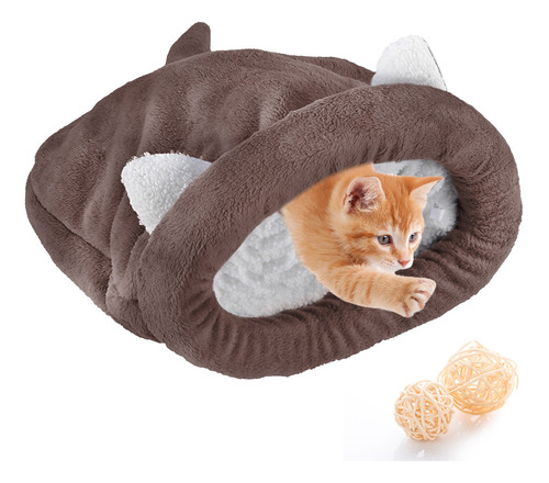 Cama Para Mascotas Gatos Saco De Dormir Cálido Acogedor Cubi