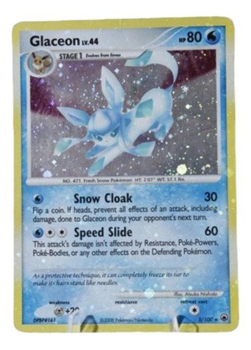 Cartas Pokemon Glaceon 5/100 Holo D&p Majestic Dawn 