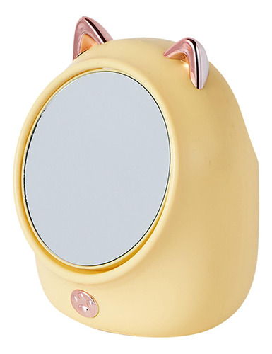 Caixa De Armazenamento De Maquiagem Com Espelho, Amarelo
