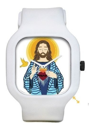 Relogio Sagrado Coração  Pulseira Silicone A Prova Dagua Personalizado