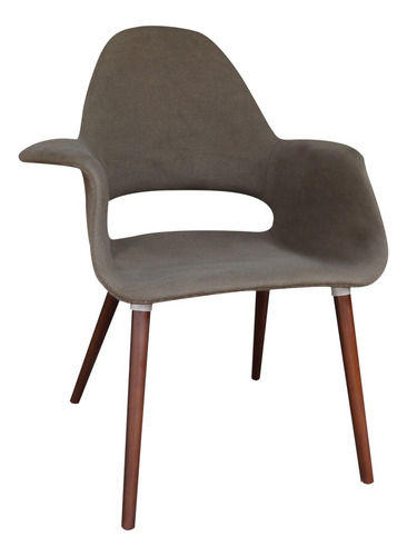 Silla Paolo Respaldo Y Asiento Tapizado Gris Marca Durex