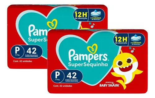Kit 2 Pacotes Fralda Pampers Supersequinha Pequeno (p) Sem Gênero