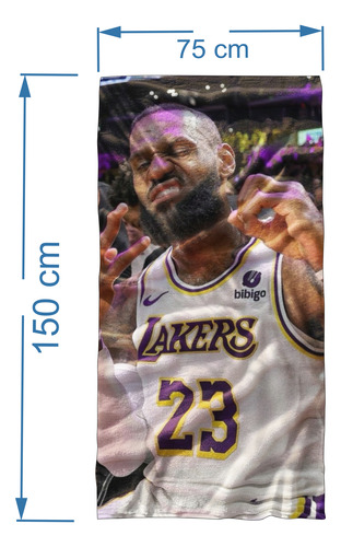 Toalla De Baño Lebron James 1 Microfibra Absorbente Sp Blanco Basquetbol