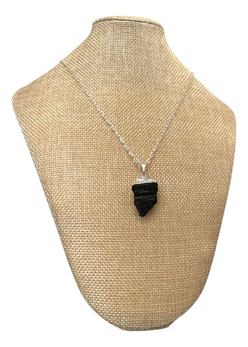 Cadena De Plata 925 Cuadrada Y Piedra Natural Turmalina