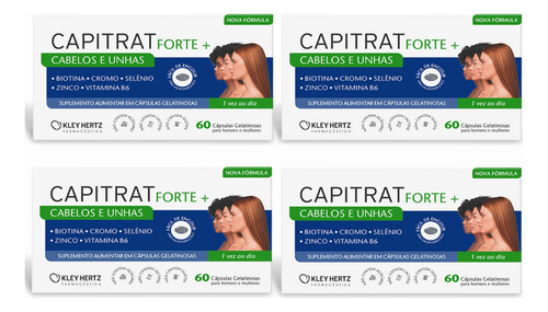 Kit 4 Capitrat Cabelos E Unhas 60caps Original Antiqueda