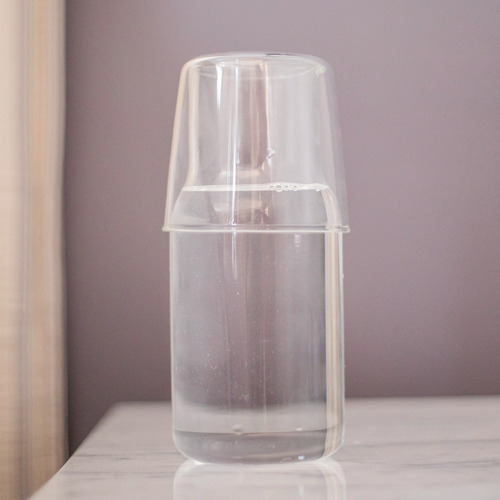 Set Jarra De Noche De Vidrio 500ml Con Vaso Corto