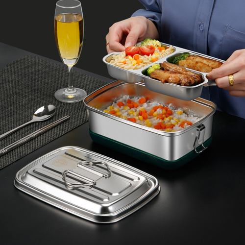 Lonchera De Acero Inoxidable, Recipiente De Comida Engrosado