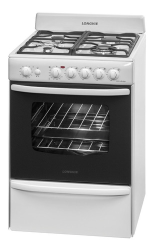Imagen 3 de 3 de Cocina A Gas Longvie 19501b 56cm Blanco Encendido Una Mano